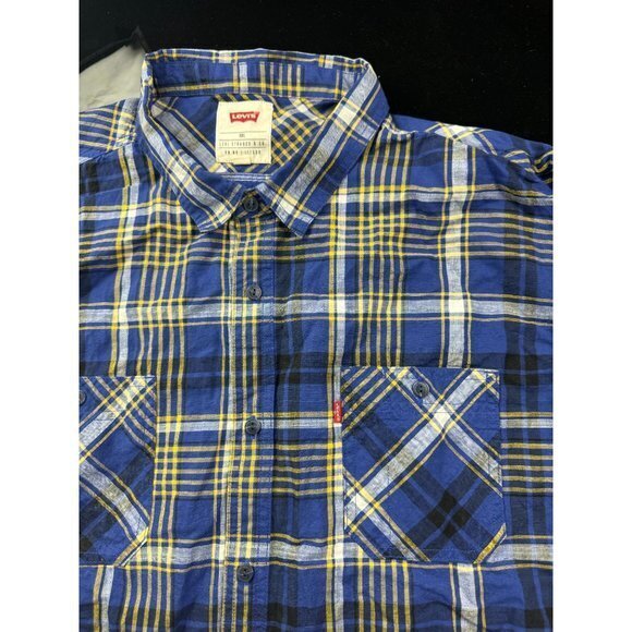 LEVIS BLUE BUTTON UP‎ SHIRT SIZE 2XL | J1 - Picture 2 of 6